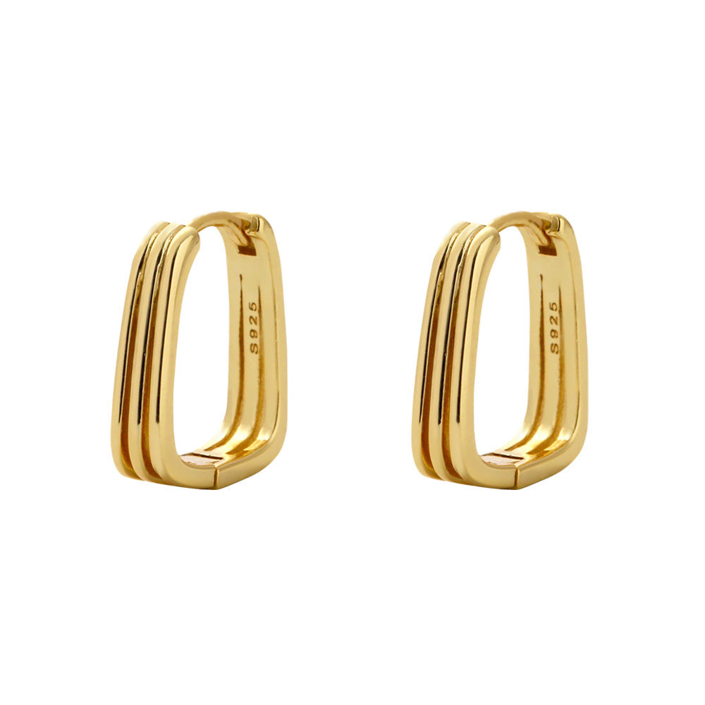 Silver Geometric Delicate Earrings Women
