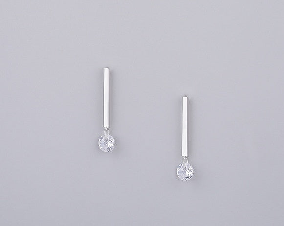 S925 sterling silver jewelry simple personality earrings