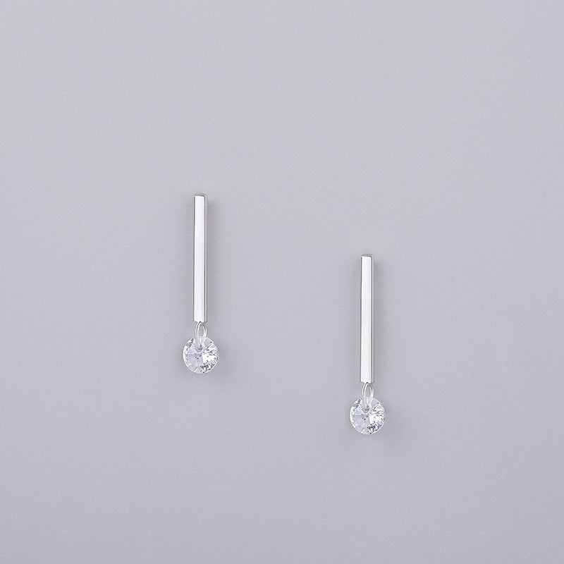 S925 sterling silver jewelry simple personality earrings