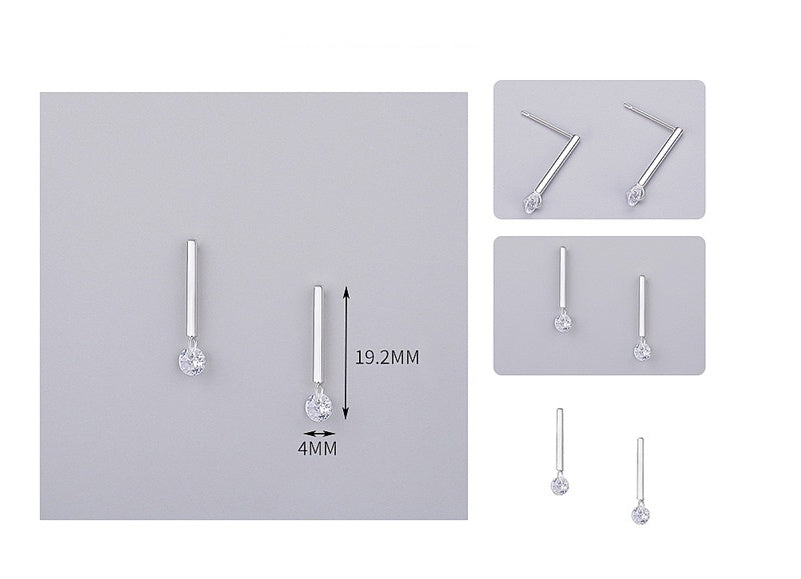S925 sterling silver jewelry simple personality earrings