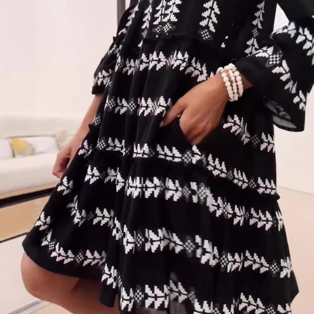 Flared Sleeve Summer Dress