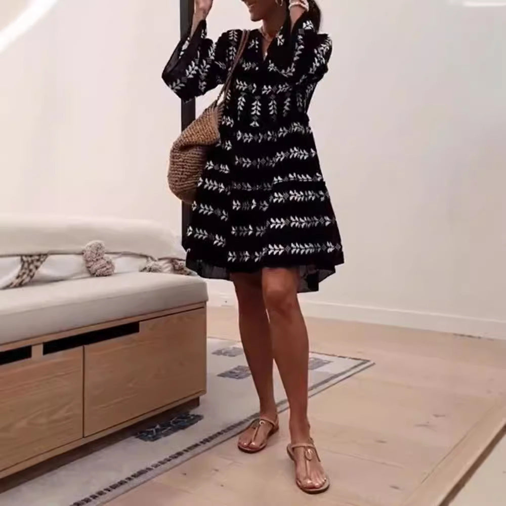 Flared Sleeve Summer Dress