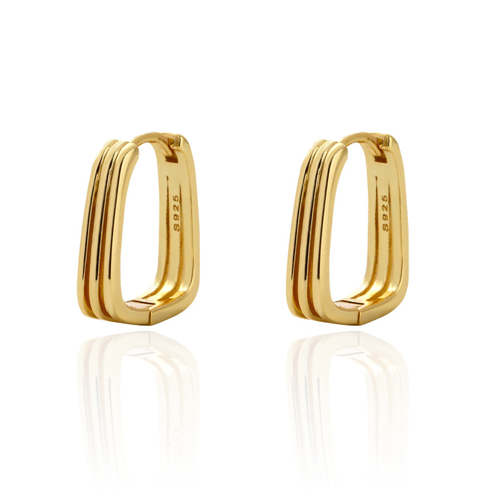 Silver Geometric Delicate Earrings Women