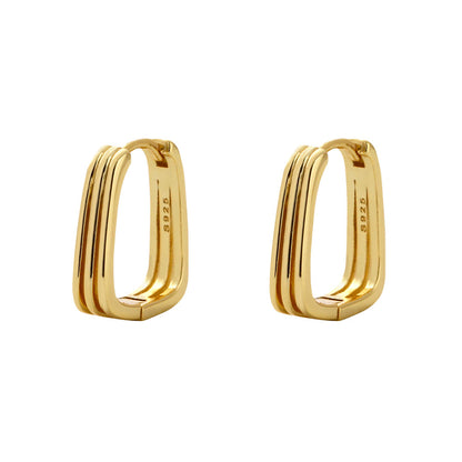Silver Geometric Delicate Earrings Women