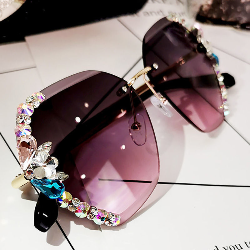 Luxury Rhinestone Square Sunglasses