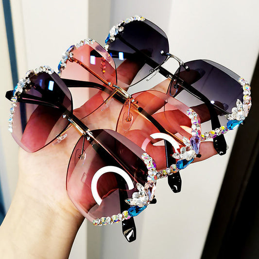 Luxury Rhinestone Square Sunglasses