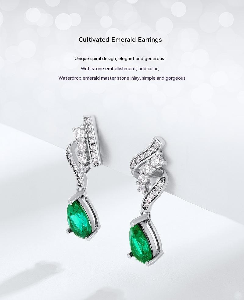 S925 Silver Emerald Earrings