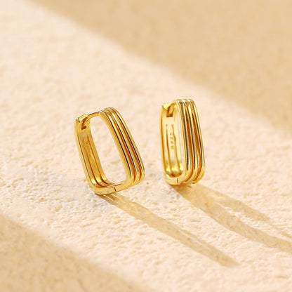 Silver Geometric Delicate Earrings Women