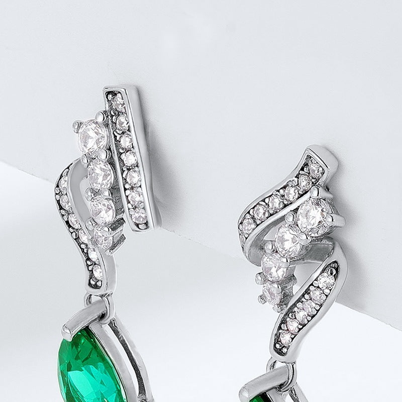 S925 Silver Emerald Earrings
