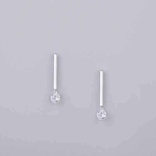 S925 sterling silver jewelry simple personality earrings
