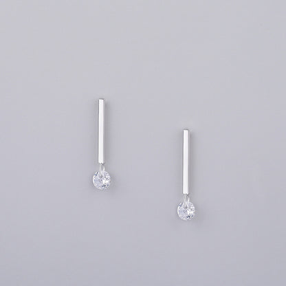 S925 sterling silver jewelry simple personality earrings