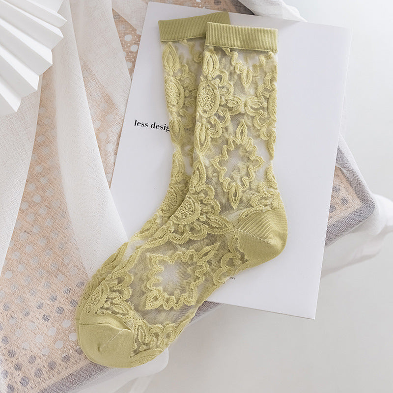 Spring And Summer Lolita Lace Thin  Cotton Socks