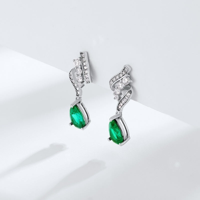 S925 Silver Emerald Earrings