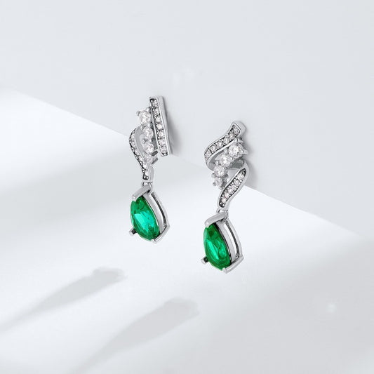 S925 Silver Emerald Earrings