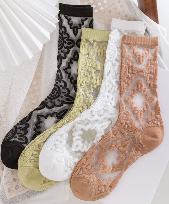 Spring And Summer Lolita Lace Thin  Cotton Socks