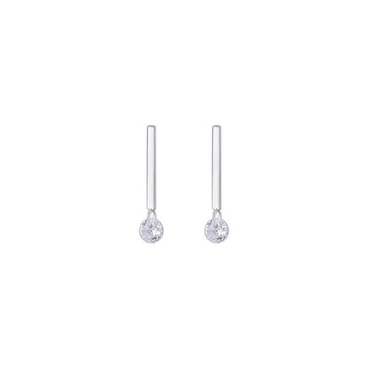 S925 sterling silver jewelry simple personality earrings
