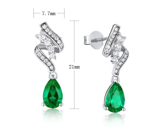 S925 Silver Emerald Earrings