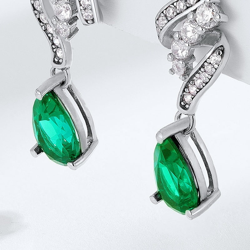 S925 Silver Emerald Earrings