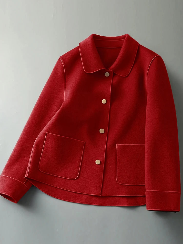 Classic Solid Short Woolen Coats
