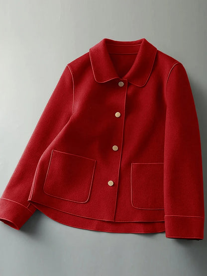 Classic Solid Short Woolen Coats
