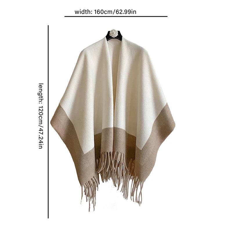Winter Warm Plaid Ponchos And Capes