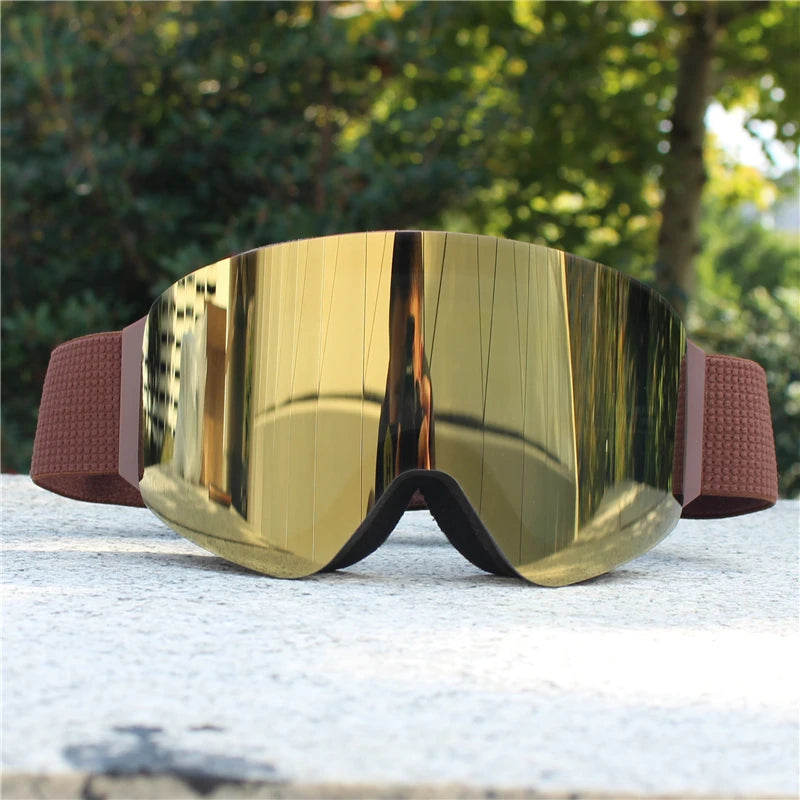 Magnetic Flip Cover Double Layer Anti-Fog Ski Goggles