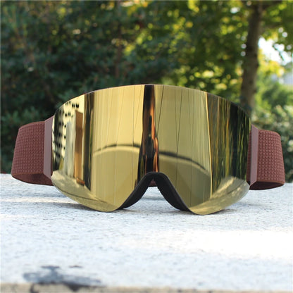 Magnetic Flip Cover Double Layer Anti-Fog Ski Goggles