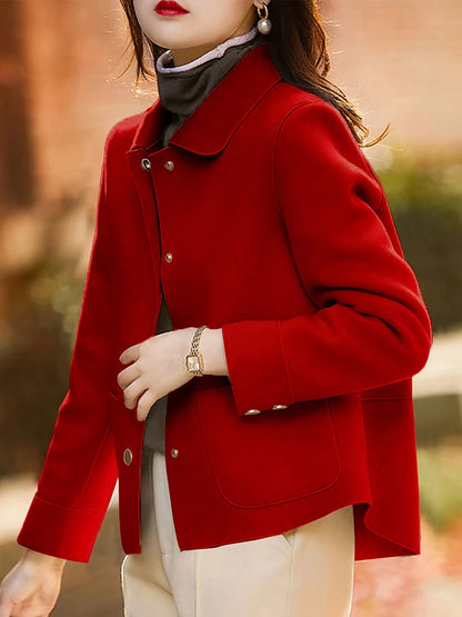 Classic Solid Short Woolen Coats