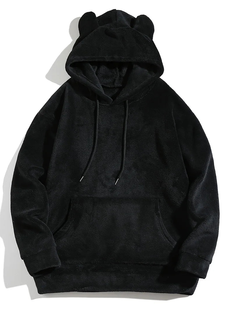Men Fuzzy Fleece Hoodie