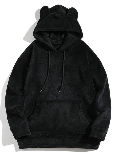 Men Fuzzy Fleece Hoodie
