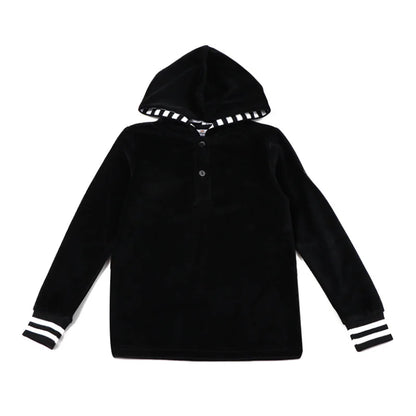 Tired Dress with Hooded Lining Striped Shirt