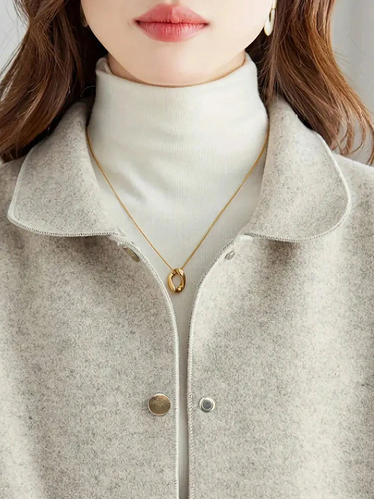Classic Solid Short Woolen Coats