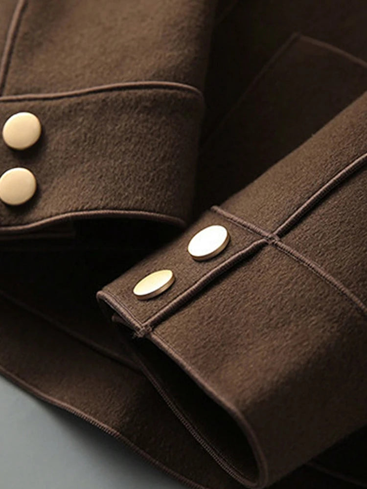 Classic Solid Short Woolen Coats