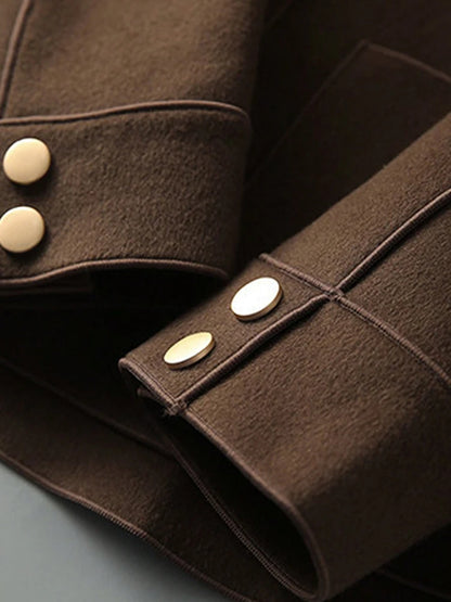 Classic Solid Short Woolen Coats