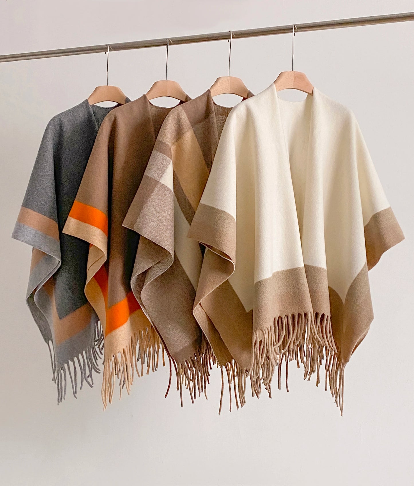 Winter Warm Plaid Ponchos And Capes