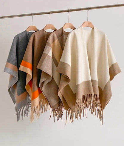 Winter Warm Plaid Ponchos And Capes