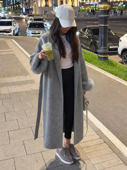 Tossy Fox Fur Wool Overcoat