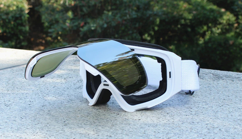 Magnetic Flip Cover Double Layer Anti-Fog Ski Goggles