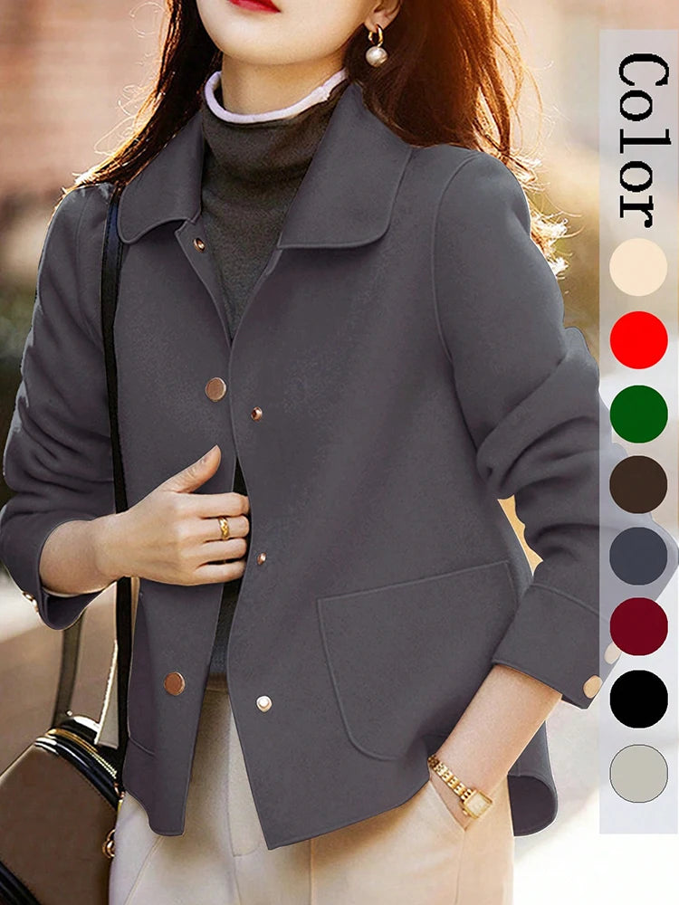 Classic Solid Short Woolen Coats