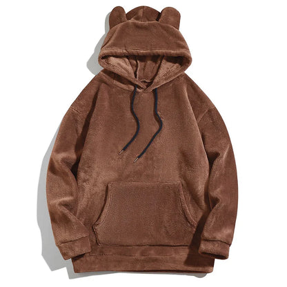 Men Fuzzy Fleece Hoodie