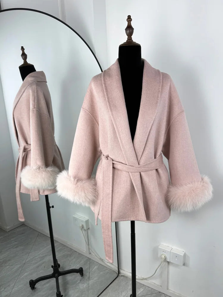 Tossy Fox Fur Wool Overcoat