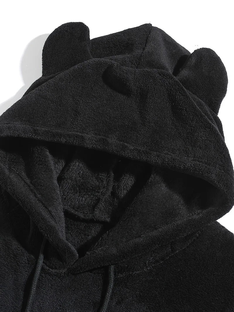 Men Fuzzy Fleece Hoodie