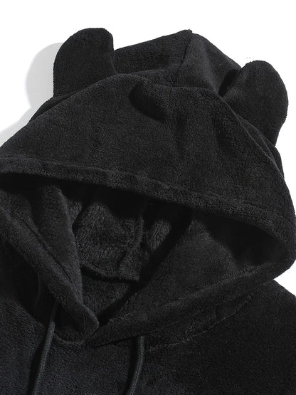 Men Fuzzy Fleece Hoodie