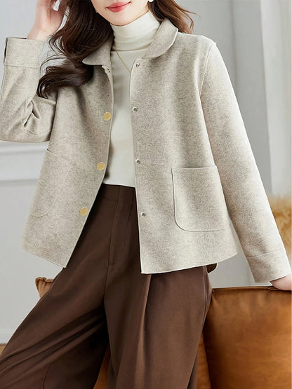 Classic Solid Short Woolen Coats