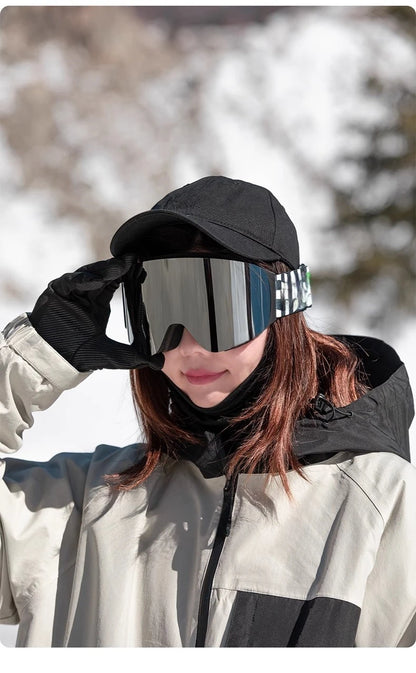 Magnetic Flip Cover Double Layer Anti-Fog Ski Goggles