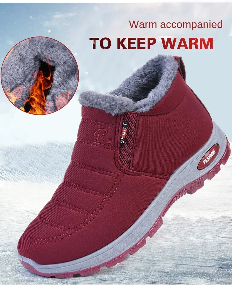 Thick velvet and warm snow boots