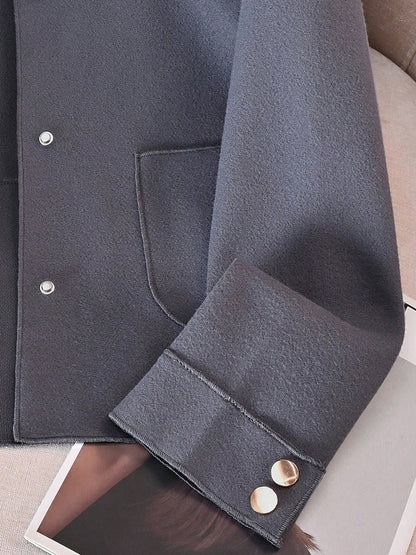 Classic Solid Short Woolen Coats