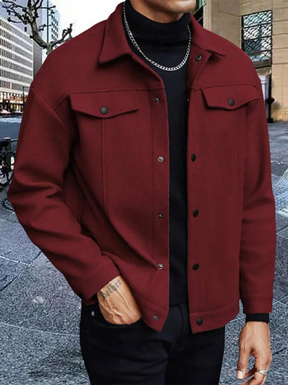 Fake Decor Chest Flap Lapel Fashion Outer Jacket