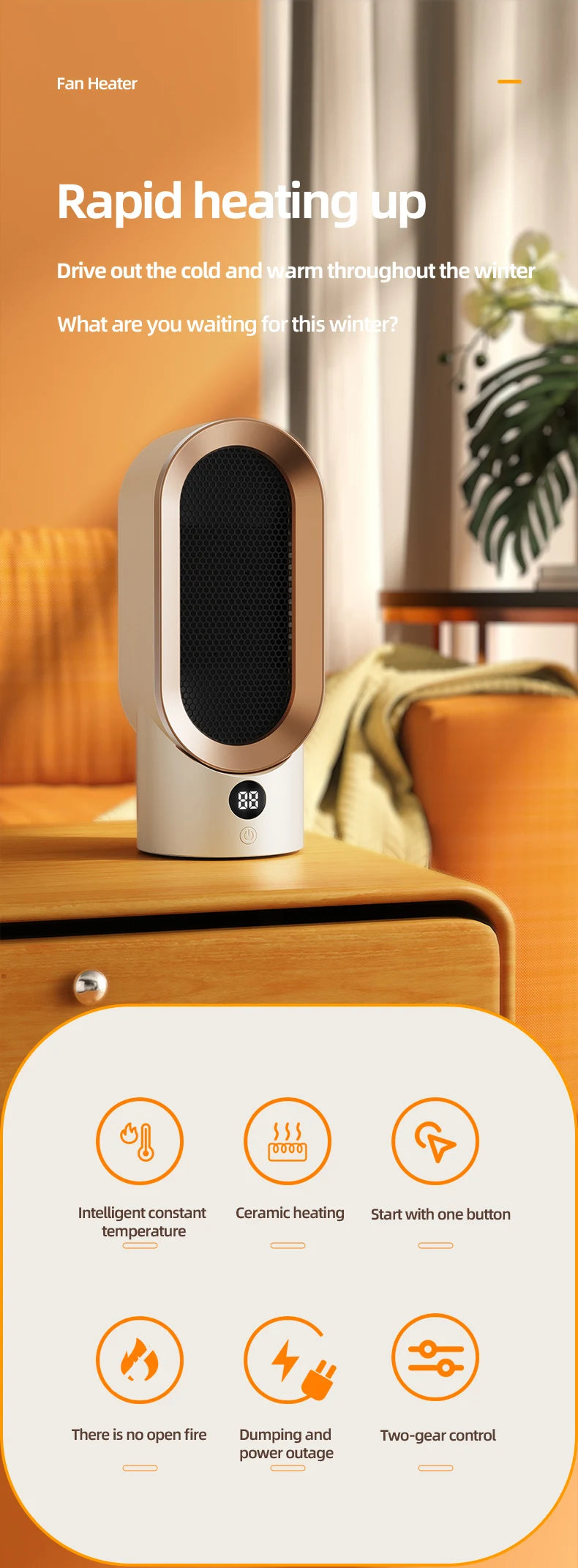 Portable Electric Fan Heater