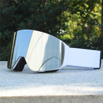Magnetic Flip Cover Double Layer Anti-Fog Ski Goggles